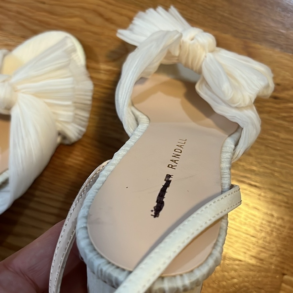 Loeffler Randall Dahlia Pearl Pleated Bow Heel Size 8 NEW - Picture 15 of 15